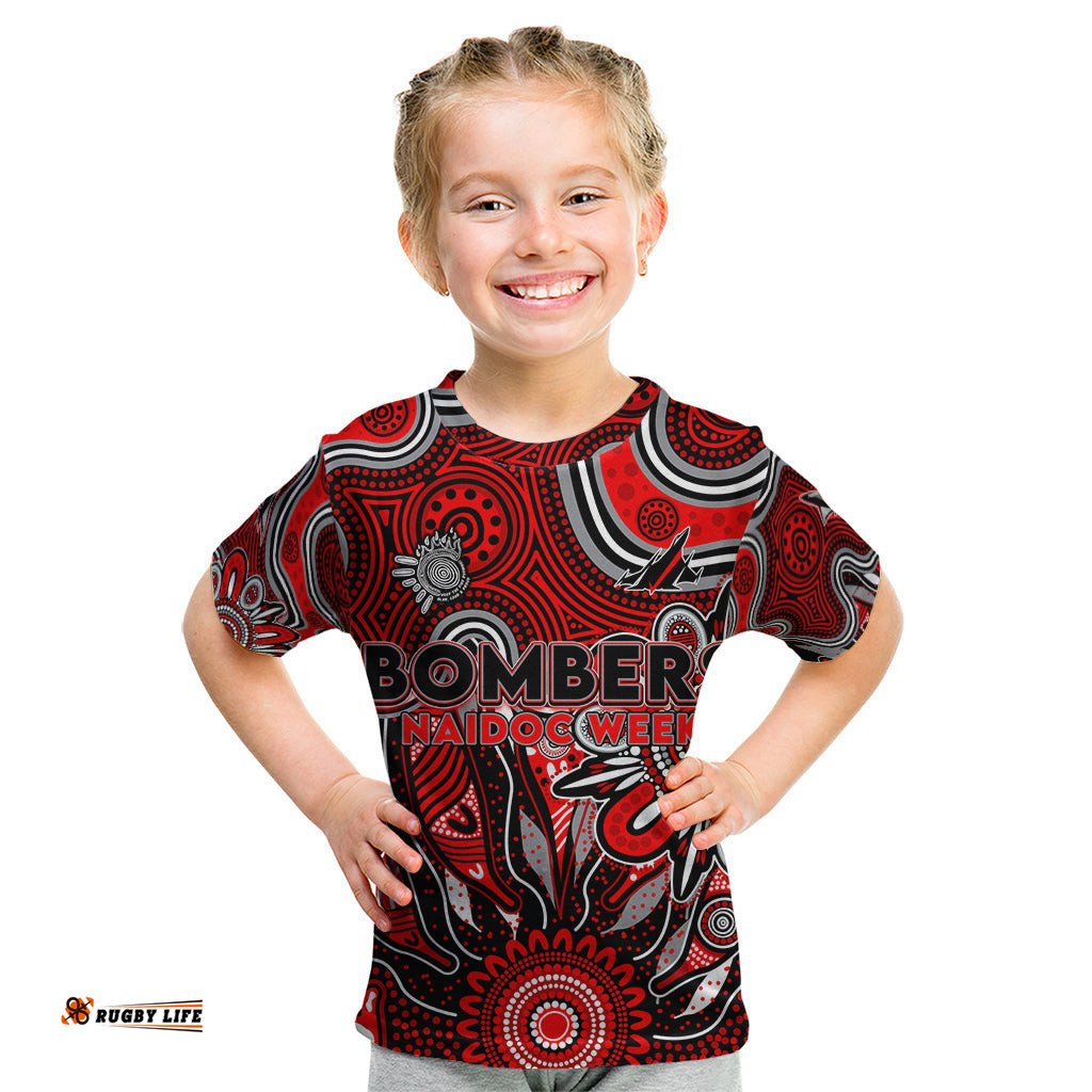 Personalised Bombers NAIDOC Week 2024 Kid T Shirt Aussie Aboriginal Art