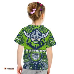 Raiders Rugby T Shirt KID Aboriginal Pattern