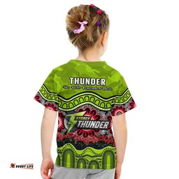 Thunder Cricket ANZAC T Shirt KID Poppy Sydney Aboriginal Camouflage