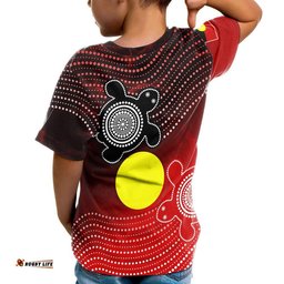 Custom Aboriginal T-Shirts Kid - Indigenous Circle Dot Painting Style
