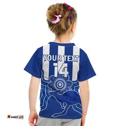 Custom Text And Number Laramba Football T Shirt KID Roos Aboriginal Art
