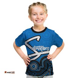 Custom Personalised And NumberAdelaide Strikers T Shirt KID Cricket Aboriginal Style