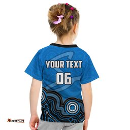 Custom Personalised And NumberAdelaide Strikers T Shirt KID Cricket Aboriginal Style