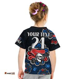 Custom Personalised NRL Newcastle Knights Rugby Novocastrians 1987 Aboriginal Kid T Shirt