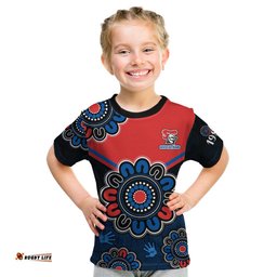 Custom Personalised NRL Newcastle Knights Rugby Novocastrians 1987 Aboriginal Kid T Shirt