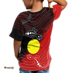 CustomAboriginal T-Shirts Kid - Two Indigenous Lizard