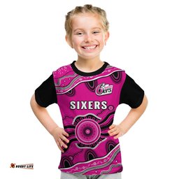 Sixers Cricket T Shirt KID Sydney Aboriginal Painting