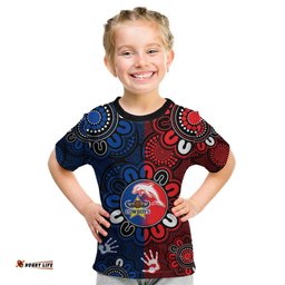 NRL Dolphins Combine Cowboys Rugby Kid T Shirt Indigenous Aboriginal Style
