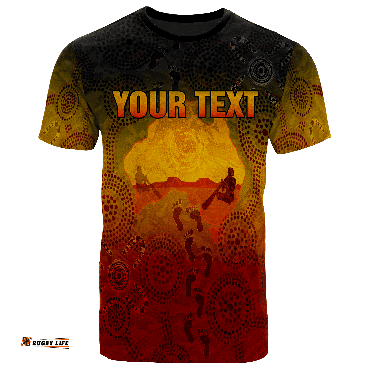 Custom Aboriginal Kid T-Shirts, Australian Map with Indigenous Color
