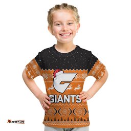 Custom Personalised Greater Western Sydney Football T Shirt KID Giants Aboriginal Merry Christmas