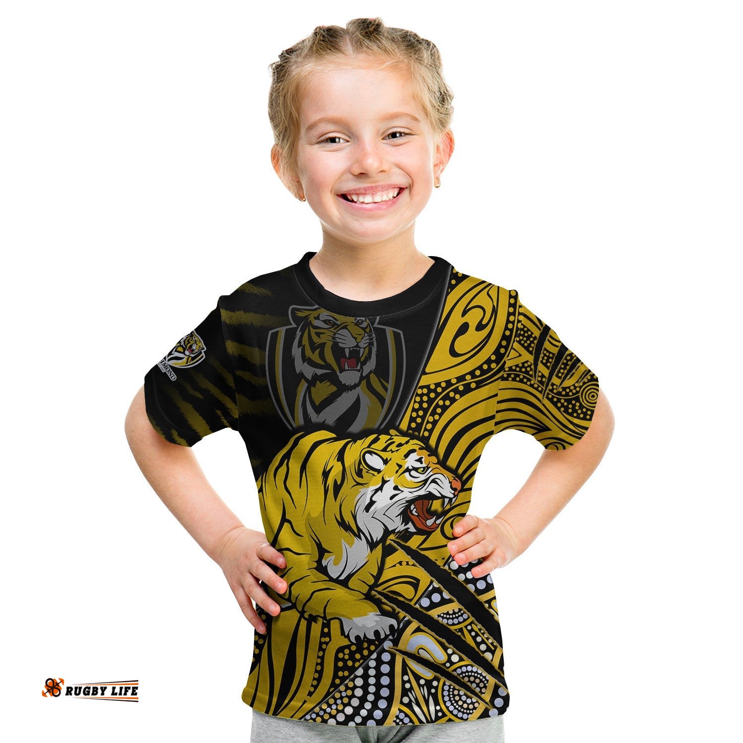 Richmond Football T Shirt KID Aboriginal Go The Tigers Premiers