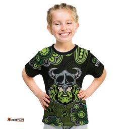 Custom Personalised NRL Canberra Raiders Rugby 1981 Aboriginal Kid T Shirt