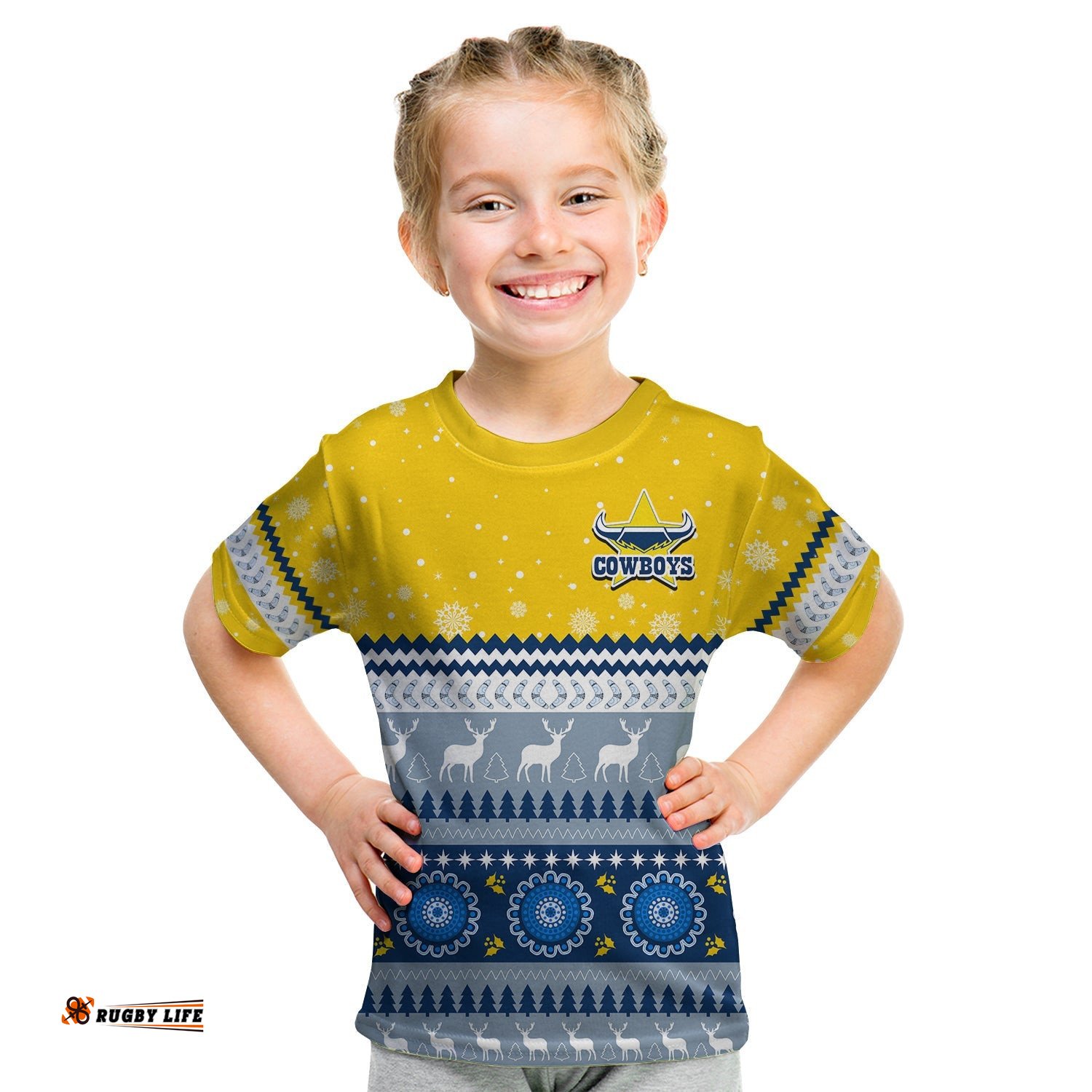 Cowboys Aboriginal T Shirt KID Christmas North Queensland