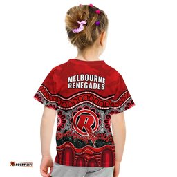 Renegades Cricket ANZAC T Shirt KID Melbourne Poppy Aboriginal Camouflage