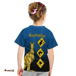 Australia Kangaroo T Shirt KID Road Signs Aussie Aboriginal