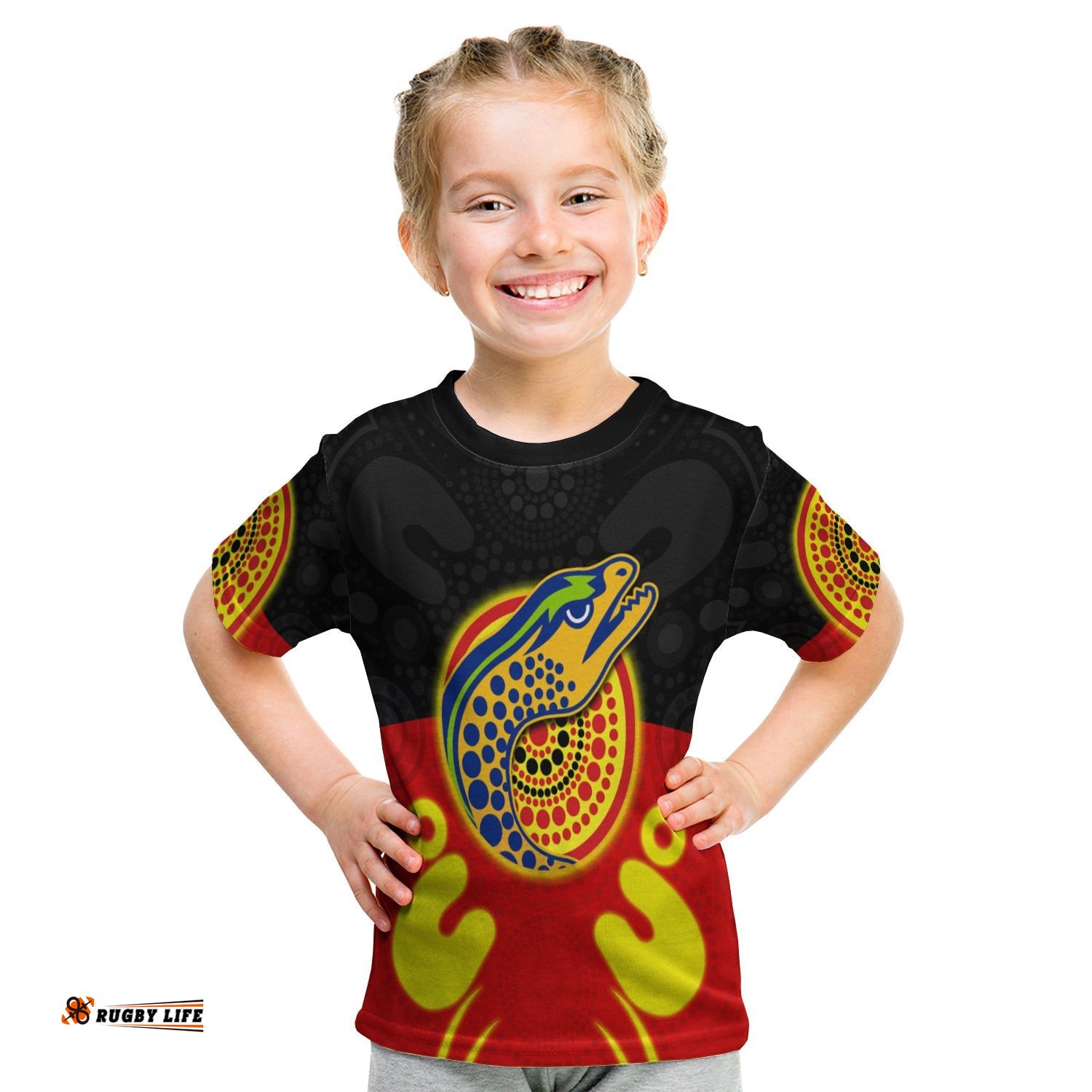 Eels Indigenous T Shirt KID Style Aboriginal Flag