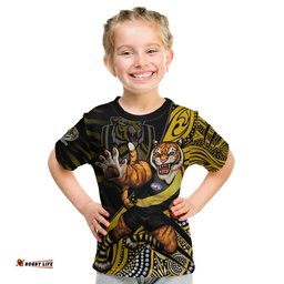Custom Text and Number Richmond Football T Shirt KID Aboriginal Go The Tigers Mascot