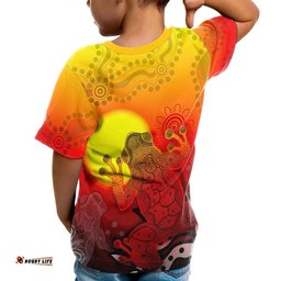 CustomAboriginal T-Shirt Kid - Indigenous Frog Red