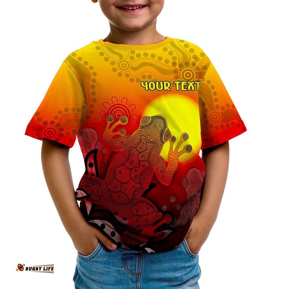 CustomAboriginal T-Shirt Kid - Indigenous Frog Red