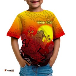 CustomAboriginal T-Shirt Kid - Indigenous Frog Red