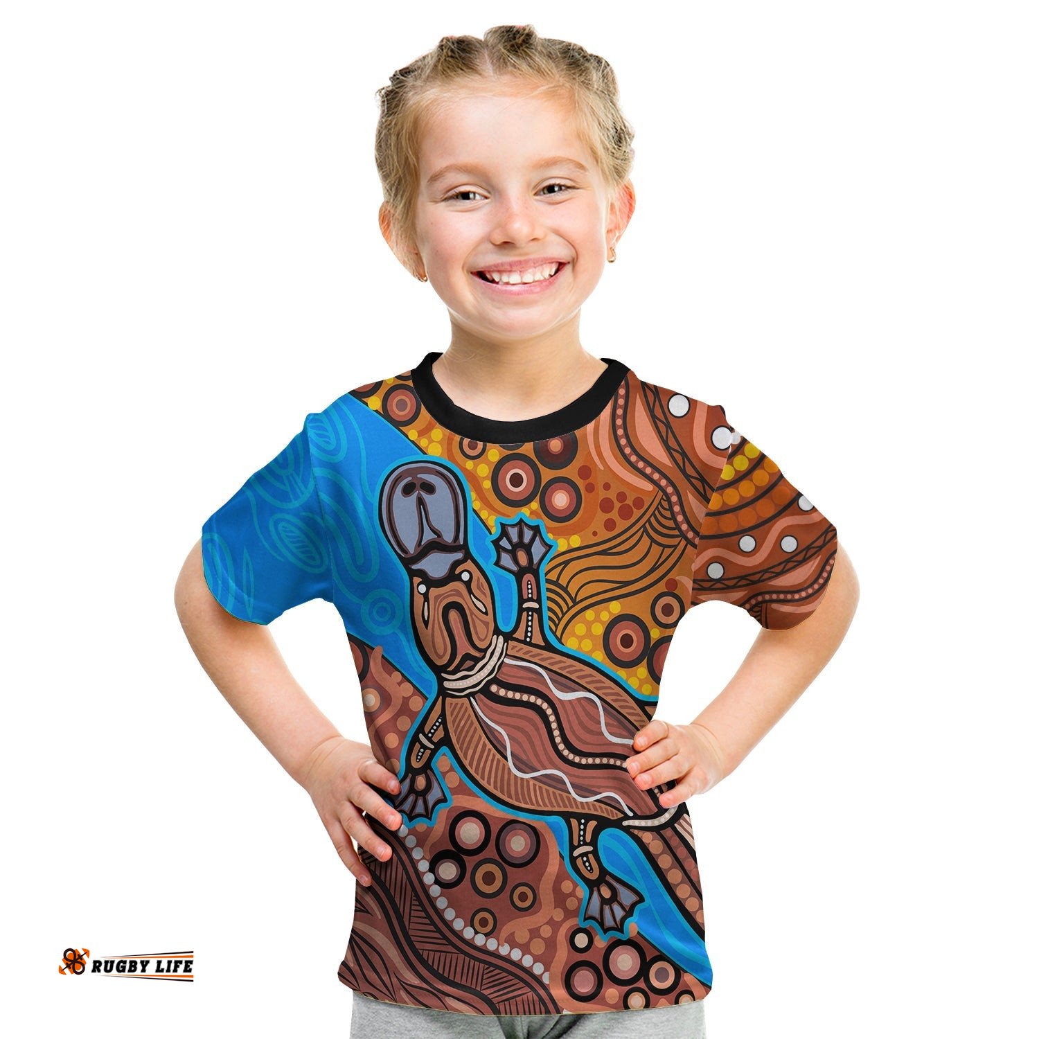Aboriginal Platypus T Shirt KID Tribal No.5