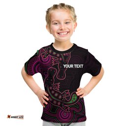 Custom PersonalisedAboriginal Platypus T Shirt KID Dot Patterns Style No.5