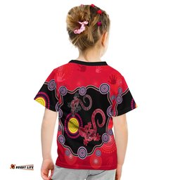 Aboriginal Lizard T Shirt KID Attracted Australia Version Red