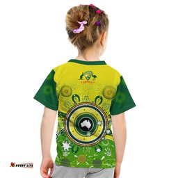 Australia Cricket T Shirt KID Aboriginal National Color Champion