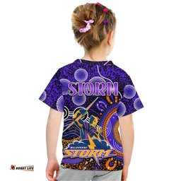 Storm Rugby Kid T Shirt Aboriginal Dots Verion