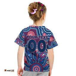 Personalised Bulldogs NAIDOC Week 2024 Kid T Shirt Aussie Aboriginal Art