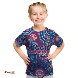 Personalised Bulldogs NAIDOC Week 2024 Kid T Shirt Aussie Aboriginal Art