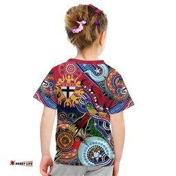 Custom NAIDOC Week 2024 St Kilda Saints Kid T Shirt Australia Aboriginal Dot Painting