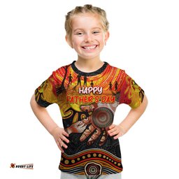 Personalised Happy Father's Day Kid T Shirt Best Dad Australia Aboriginal
