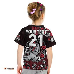 Custom Personalised AFL Essendon Bombers 1872 Aboriginal Kid T Shirt
