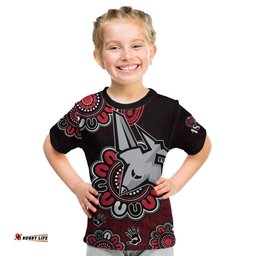 Custom Personalised AFL Essendon Bombers 1872 Aboriginal Kid T Shirt