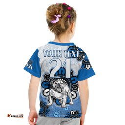 Custom Personalised NRL Canterbury-Bankstown Bulldogs Rugby Berries 1935 Aboriginal Kid T Shirt