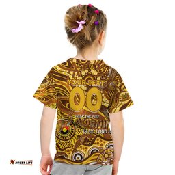 Custom NAIDOC Week 2024 Hawks Kid T Shirt Aboriginal Animals Keep The Fire Burning
