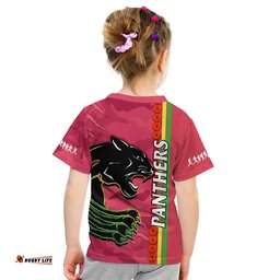 Panthers Rugby ANZAC T Shirt KID Aboriginal Mix Poppy Camouflage Pink