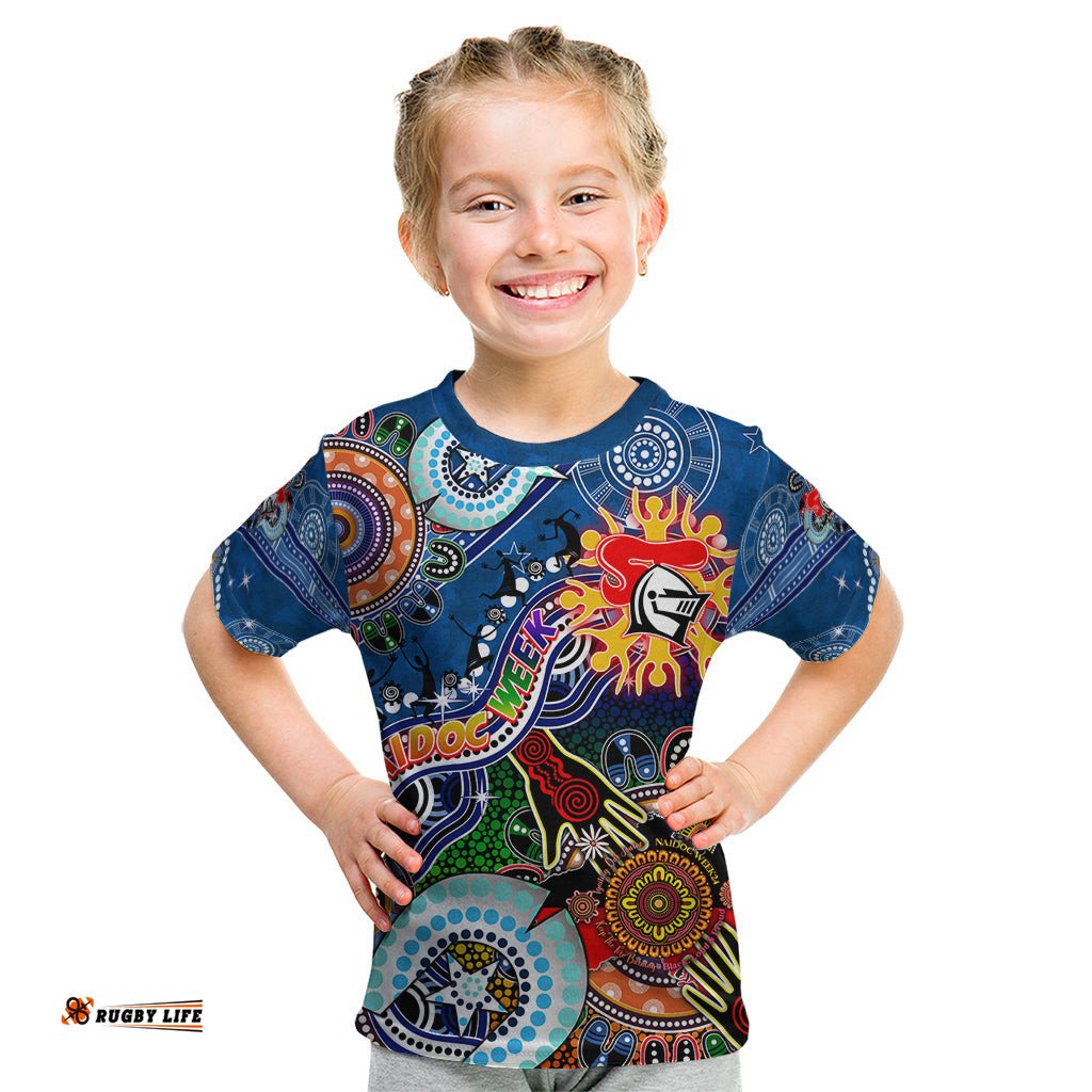 Personalised Knights NAIDOC Week 2024 Kid T Shirt Australia Aboriginal Dot Painting