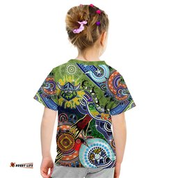 Personalised Raiders NAIDOC Week 2024 Kid T Shirt Australia Aboriginal Dot Painting