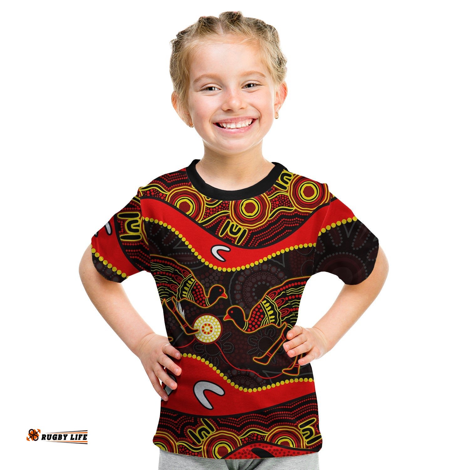 Emu Aboriginal T Shirt KID Style No.2
