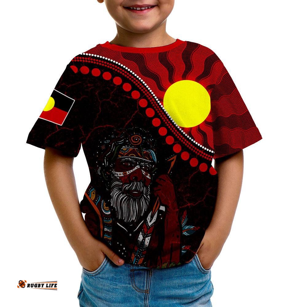 Aboriginal T-Shirts Kid - Indigenous People And Sun