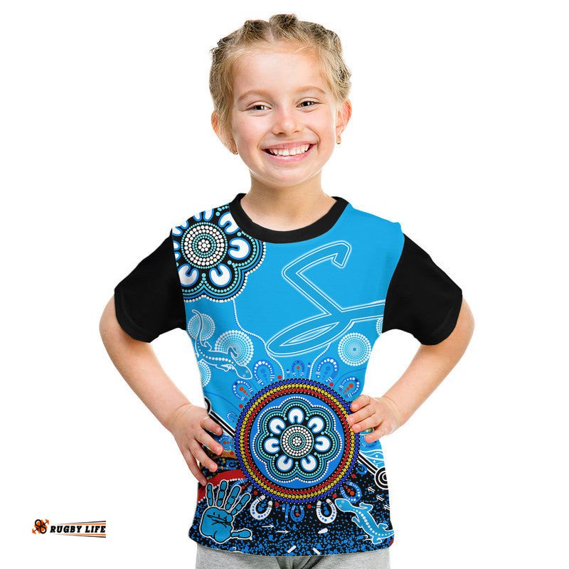 Custom Personalised Adelaide Strikers Kid T Shirt Cricket Indigenous Aboriginal Lizard Version