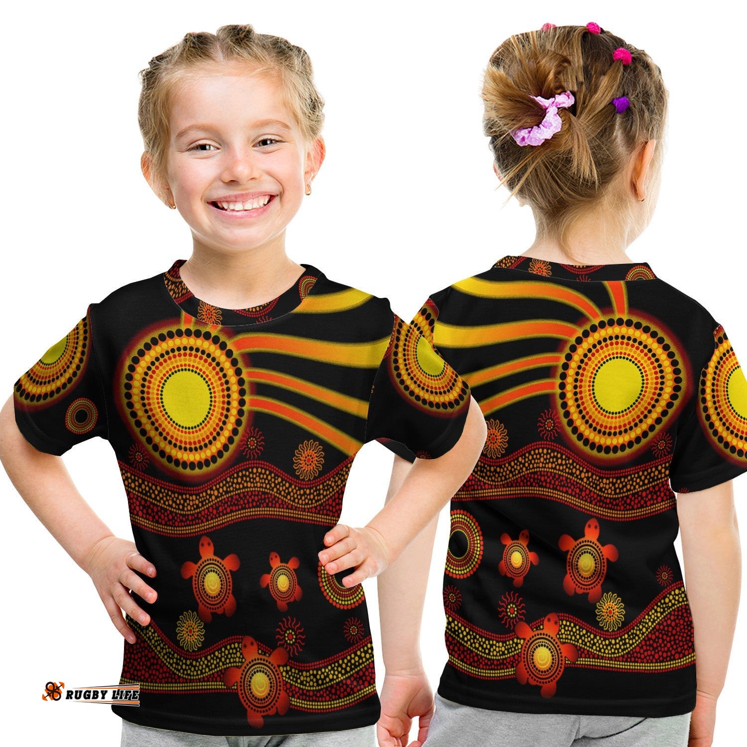 Aboriginal Indigenous Flag Vibes T Shirt KID Turtle