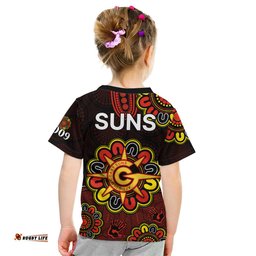 AFL Gold Coast Suns 2009 Aboriginal Red Style Kid T Shirt
