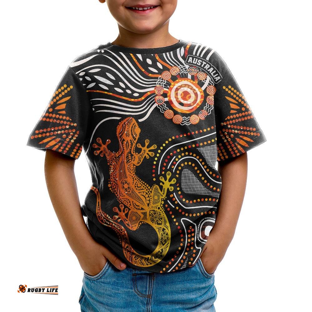 Aboriginal Kid T-Shirt - Lizard Sunshine