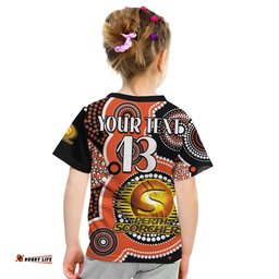 Custom Text and Number Perth Scorchers T Shirt KID Australia Cricket BBL Aboriginal
