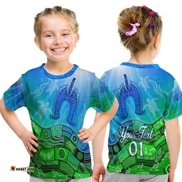 Custom Personalised Aboriginal Torres Strait Islands T Shirt KID Towards The Light