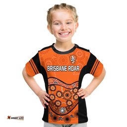 Custom Personalised Brisbane Roar Soccer Kid T Shirt Aboriginal