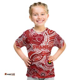 Custom NAIDOC Week 2024 Swans Kid T Shirt Aboriginal Animals Keep The Fire Burning
